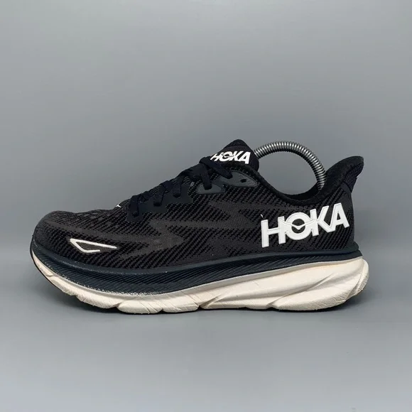 Hoka One Clifton 9 Black White Running Shoes Women’s Sz 8.5 - Picture 9 of 10